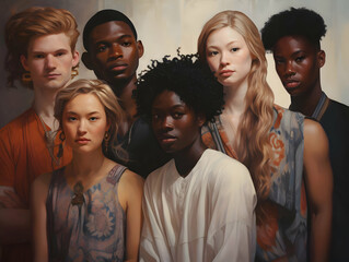 Obraz premium Diverse ethnicities. People of different nationality. High-resolution