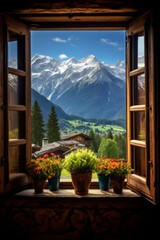 The window with the view of the Alps © leroy