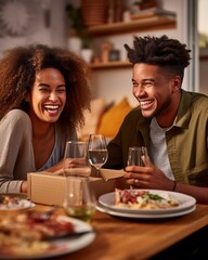 Celebrating New Beginnings: Young Couple Toasting in Their New Home