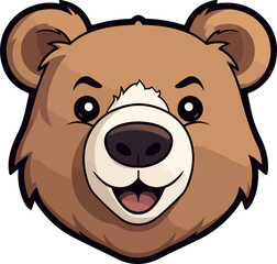 Bear face clipart design illustration