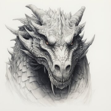 a drawing of a dragon