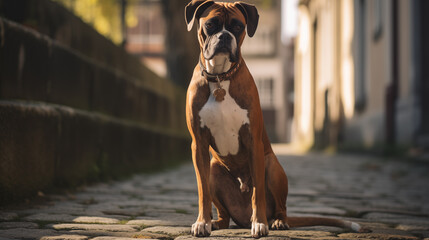 Boxer dog (AKA German Boxer or Deutscher Boxer), AI Generated - 687976370