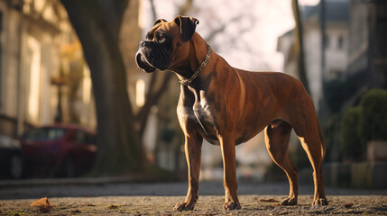 Boxer dog (AKA German Boxer or Deutscher Boxer), AI Generated - 687976375