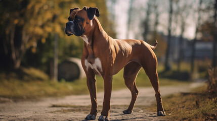 Boxer dog (AKA German Boxer or Deutscher Boxer), AI Generated - 687976380
