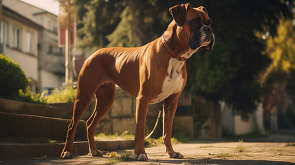 Boxer dog (AKA German Boxer or Deutscher Boxer), AI Generated - 687976381