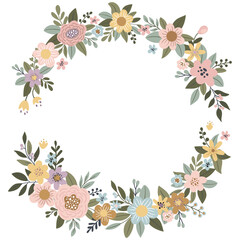 Obraz premium Vector illustration with cute flowers. Suitable for printing posters, stickers, cards and more 