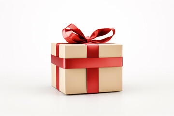 Fototapeta premium IPresent gift box on white background.