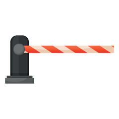 Vector cartoon image of a barrier. Concept of warning signals for pedestrians and drivers. Traffic sign. Safety for children. Elements for your design.