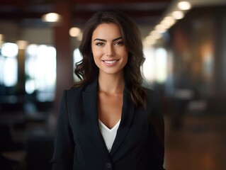Obraz premium Portrait Attractive confident business woman in business professional working office