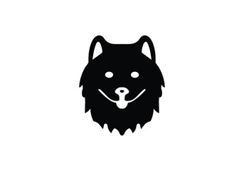 American Eskimo Dog minimal style illustration icon design