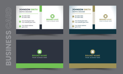 Corporate minimal business card template two color variation