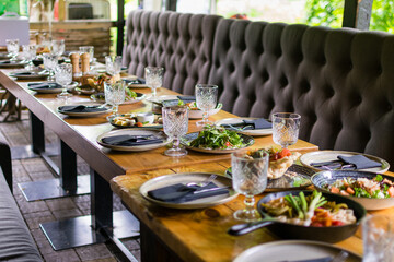 Food in restaurant on the table