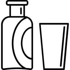 Water Bottle And Glass