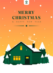 merry christmas and happy new year template poster banner