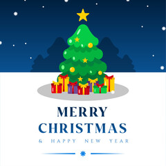 merry christmas and happy new year template poster banner