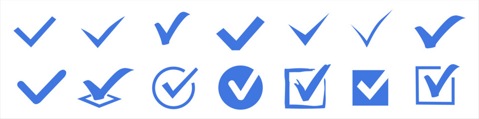 Check mark icon set, Check mark sign vector