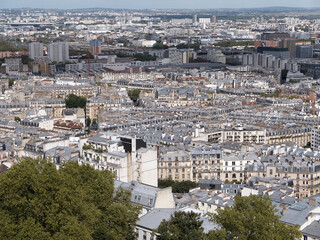 Cityscape from the Sacred Heart of Montmartre in Paris, France