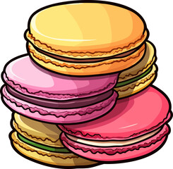 Macarons clipart design illustration isolated on white background