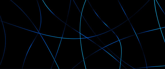 Vector black abstract background with blue diagonal lines and shadows, luxury and elegant texture elements, modern simple design, elegant modern blue line background, abstract blue lines on black. - obrazy, fototapety, plakaty