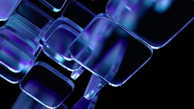Abstract 3d render, rotating geometric composition, 4k seamless looped video