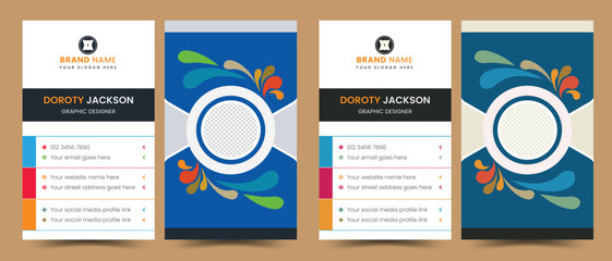 Corporate abstract business card design template