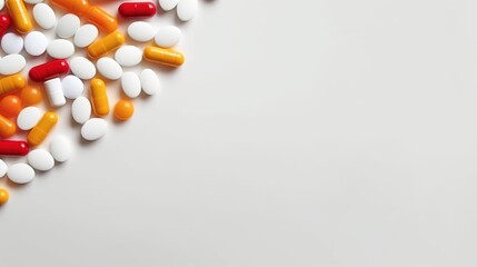Medicine Tablets Antibiotic Pills Isolated on the Minimalist Background
