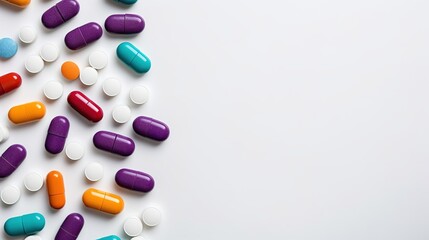 Medicine Tablets Antibiotic Pills Isolated on the Minimalist Background

