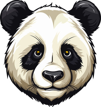 Panda head clipart design illustration