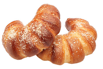 homemade food, bagel, bakery product isolated on white background