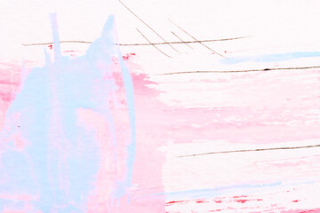 Multicolor abstract background, watercolor paint blots and stains on white paper, pink ink