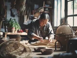 Chinese people  make Traditional craft creativity and handmade concept