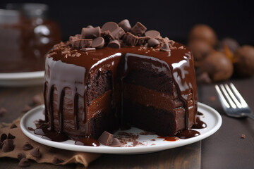 Goey chocolate cake generative AI