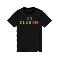 Outdoor explore T shirt chest print design vector illustration ready to print Isolated on black template views