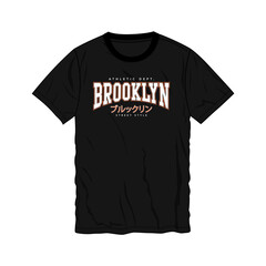 Brooklyn typography t shirt print design vector illustration