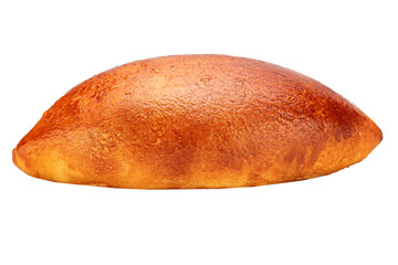 oval bun from the oven, homemade baking, bakery products on a white isolated background bun from the oven
