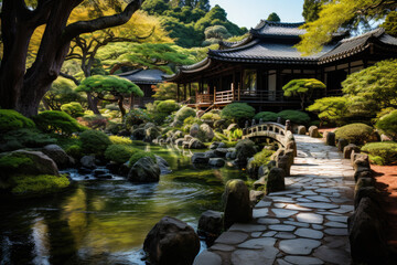 Fototapeta premium Traditional Japanese Tea Garden