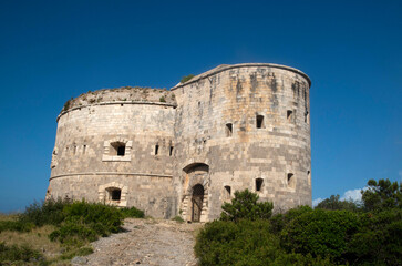 Fototapeta na wymiar Austrian military stone Arza Fortress in Montenegro