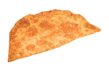 fried pie, cheburek with meat, isolated background on a white background