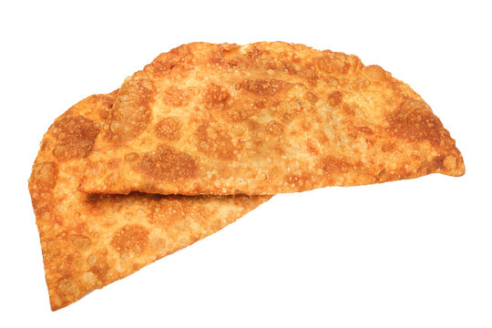 fried pie, cheburek with meat, isolated background on a white background