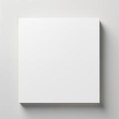 White blank square canvas mockup in minimalist interior. - obrazy, fototapety, plakaty