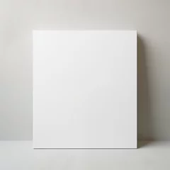 Poster White blank square canvas mockup in minimalist interior. © Pro Hi-Res