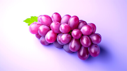 fresh purple grape fruit healthy food concept Arrange a beautiful top view with space on a pastel purple background.