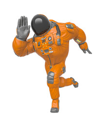 astronaut cartoon is running late