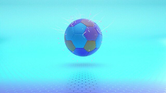 4K abstract motion design animation of football