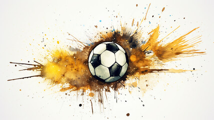 Soccer ball with colorful particles