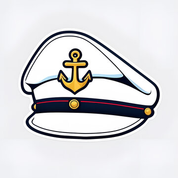 Captain's naval cap on a white background.