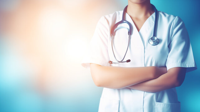 Nurse With Arms Folded, Soft Blur Background