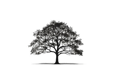Enchanted Tree Silhouette On transparent background