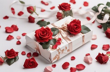 gift box and rose