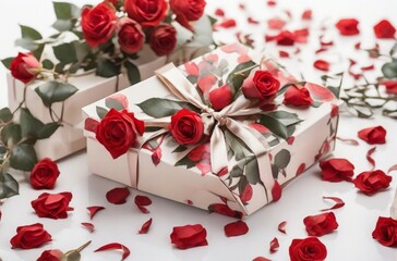 gift box and rose